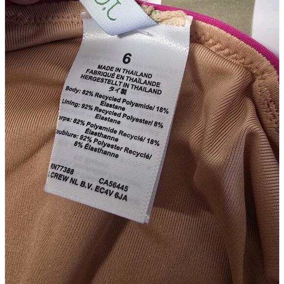 J.Crem Ruched Ruffle One Piece Swimsuit‎ Fucsia Size 6 BP222 - Picture 4 of 10